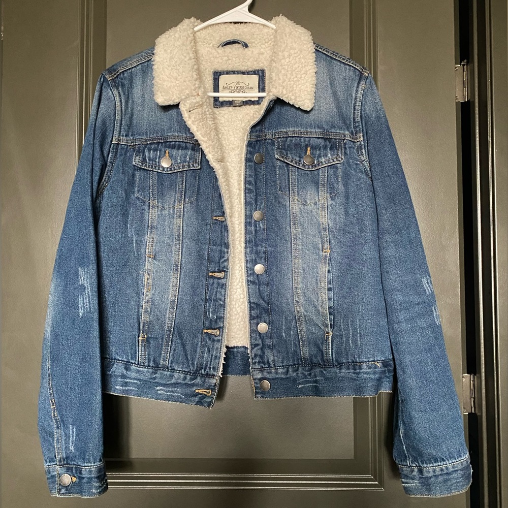 Ashley Vintage Charm Sherpa Denim Jacket
